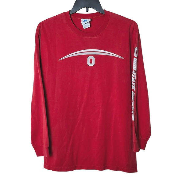 NCAA OHIO STATE BUCKEYES RED LONG SLEEVE TEE MENS LARGE VF IMAGEWEAR VINTAGE 90s - Picture 1 of 5